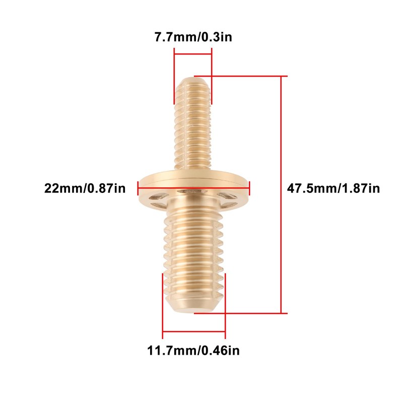 EMSea 2pcs 1/2 Inch Pool Cue Brass Screw for Extended