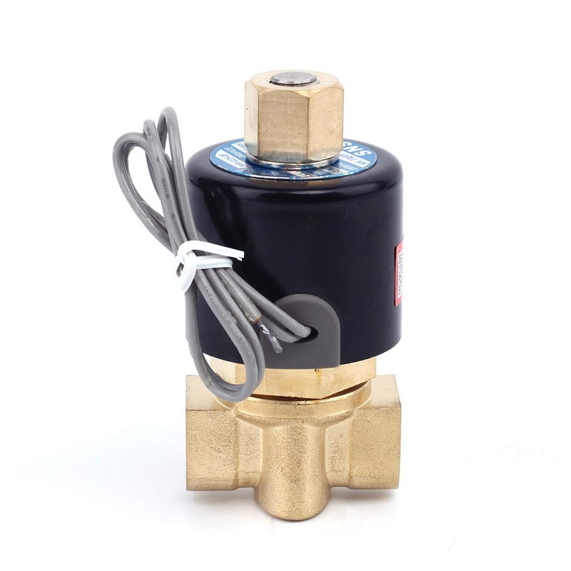 SNS AC110V 1/4" NPT Brass Electric Solenoid Valve Normally Open