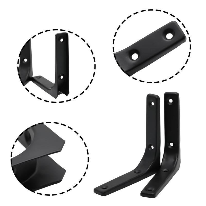 Adyoney 10pcs Heavy Duty L Brackets, 4 Inch Black Angle