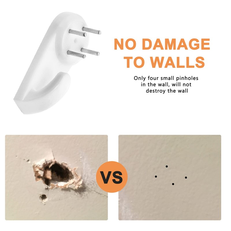 Litoexpe 25 Pcs Concrete Wall Hooks, Invisible Nail Hangers No