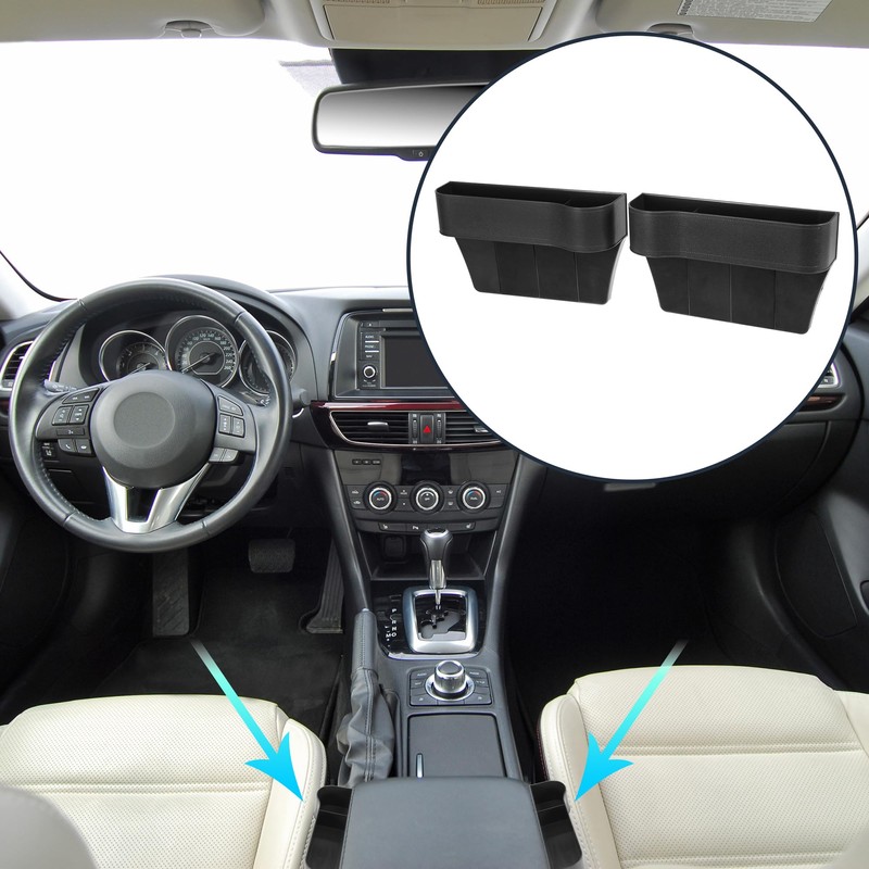 X AUTOHAUX Pair Car Seat Gap Storage Box Organizer Driver