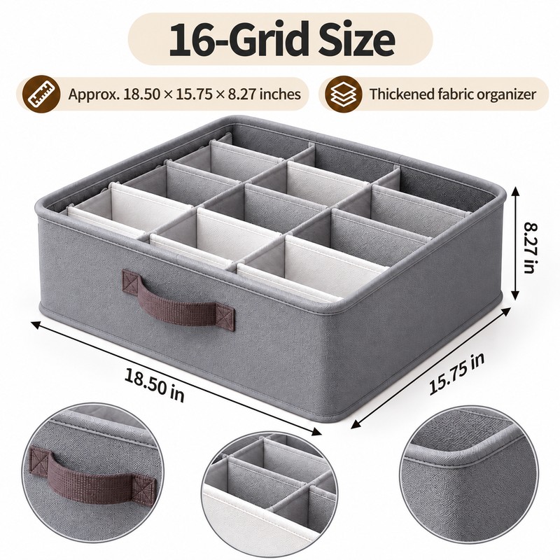 Foldable Wardrobe Organizer for Clothes & Pants – 16/24-Grid Storage