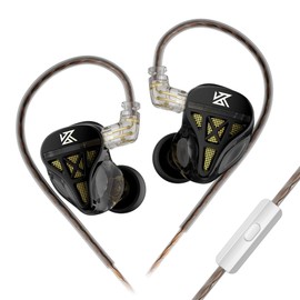 KZ DQS HiFi In-Ear Monitors Dynamic Driver High Precision Voice Coil In-Ear Headphones IEM with Detachable 2 Pin 0.75mm OFC Cable for Stage Show Work (with Microphone)