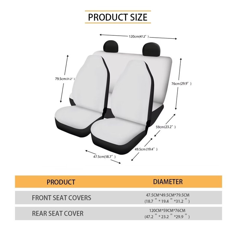 Howilath Sea Tuetle Hibiscus Flower Front and Rear Seat Covers