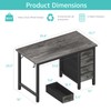 Lufeiya Small Gaming Desk with 4 Fabric Drawers, 40 Inch