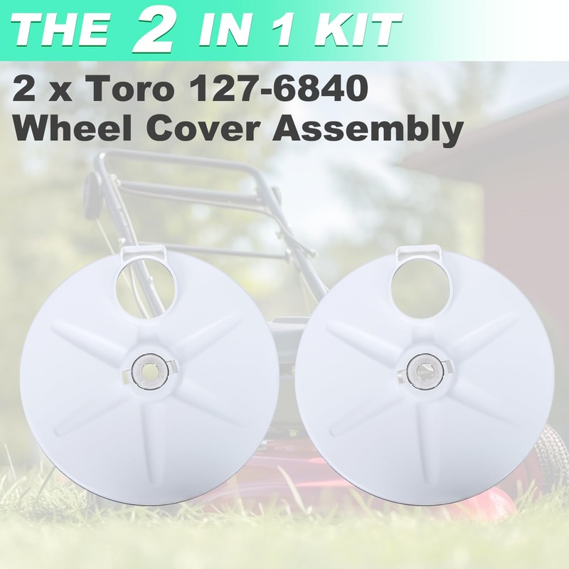 2 Pack 127-6840 Wheel Cover Assembly for Toro - Replacement