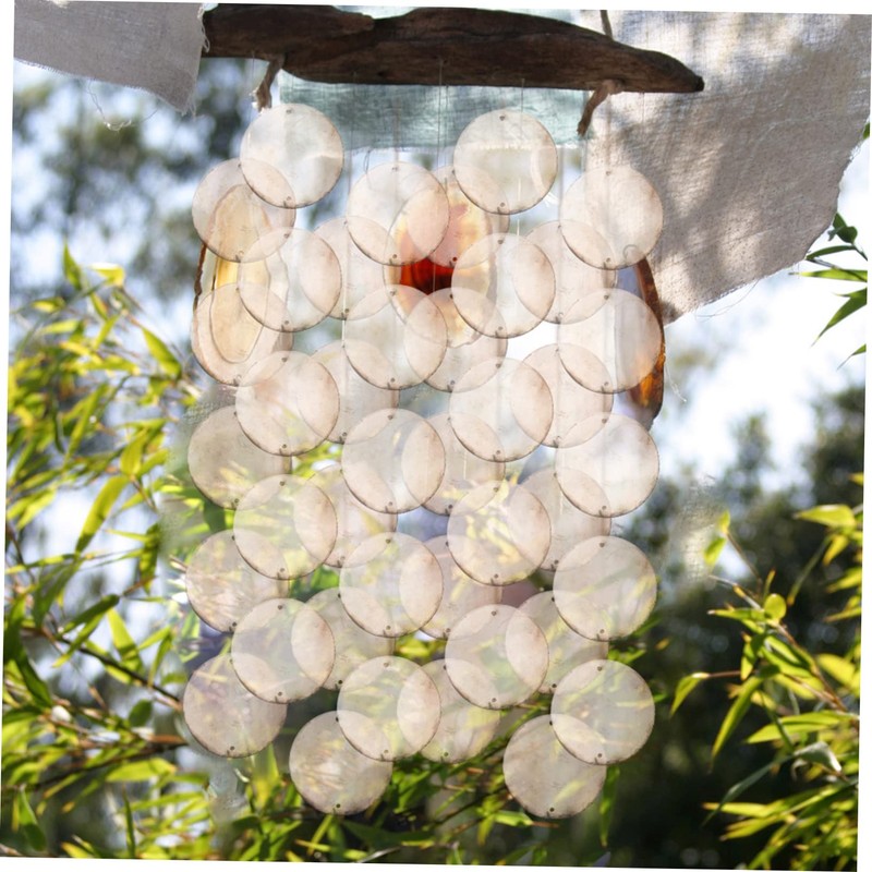 Garneck Pack of 50 Round Natural Shell Discs with Holes