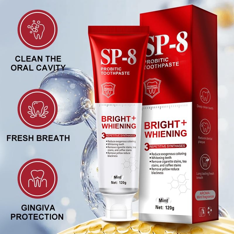 SP-8 Probiotics Whitening Toothpaste - Probiotics for Teeth Whitening and