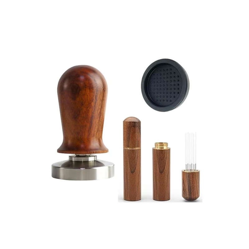 Coffee Tamper Set with Calibrated Spring Loaded Tamper 51mm, Espresso