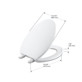 Kohler K-4774-0 Brevia Elongated White Toilet Seat with Quick-Release Hinges And Quick-Attach Hardware For Easy Clean | Kohler