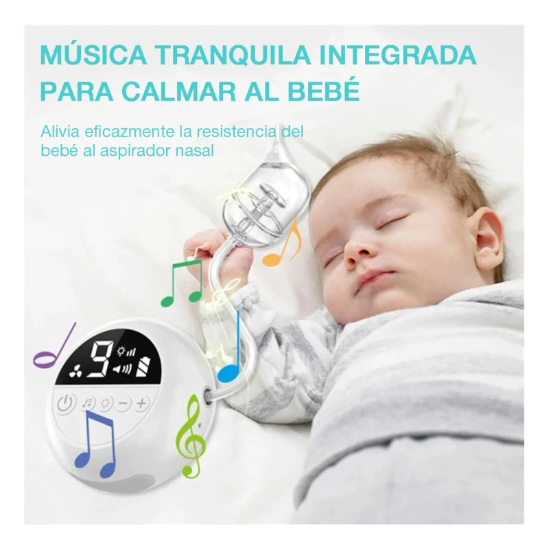 Aspirador Nasal Para Bebé Seguro Eléctrico Limpiador Con Luz Nocturna