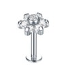 SQKXKLCZ 1 Pc G23 Titanium Flower CZ Internally Threaded Top
