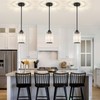 ZSMIHDOH 3 Pack Black Pendant Light, Modern Mini Crystal Pendant