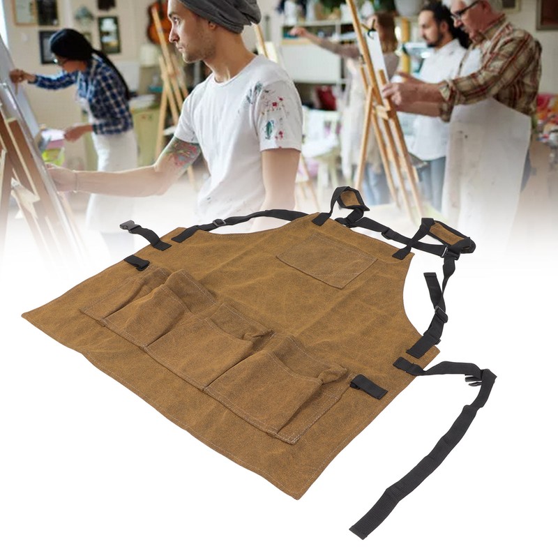 Woodworking Apron Thick Shoulder Pads Adjustable Strap Work Apron with