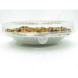 KitchenDance Clear Plastic Clamshell Pie Container with Low Dome - 10" Plastic Pie Container - Ideal for Stunning Food Display -Pie Container Perfect for Storage - CPC-110, 100 Count