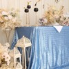 PartyDelight Sequin Tablecloth Baby Blue 90"x132" Table Cloth for Wedding