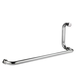 TOGU SUS304 Stainless Steel 6 "Shower Door Handle 18" Towel bar Combination, can be Used as Both Towel bar for Glass Shower Door and Bath Door Pull Handle, Polished Chrome Finish.