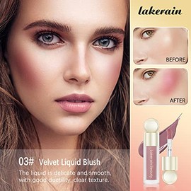 RILIMIOO Blush Líquido para Mejillas, Soft Velvet Cream Blush Face Blush Maquillaje, Rubor Rosa Rojo Rubor Tinte de Piel, Acabado Mate de Mirada Natur