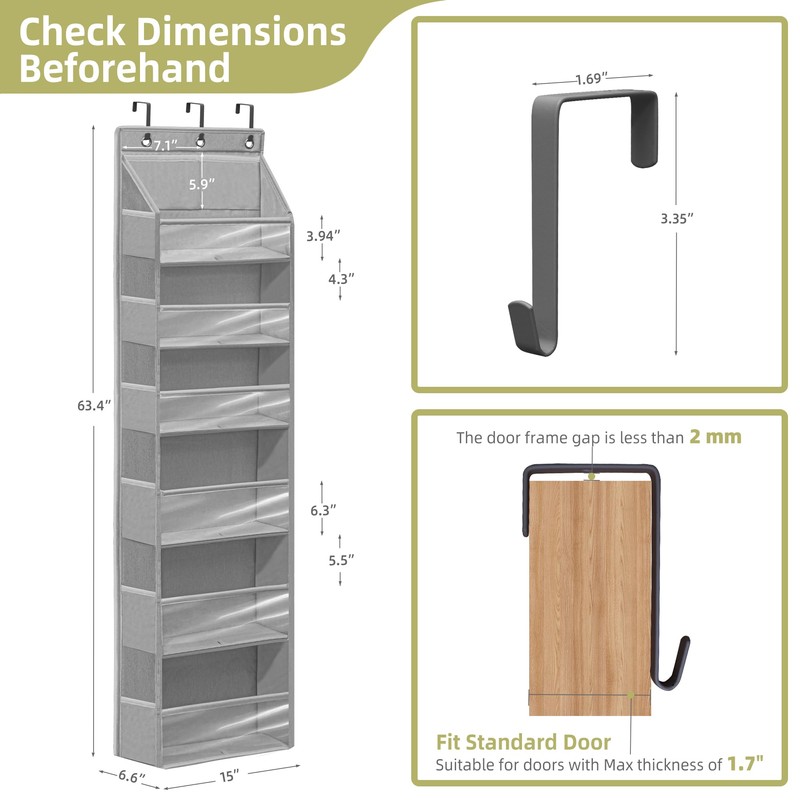 STORAGEIDEAS Over Door Organizer with 6 Extra Large Pockets 12