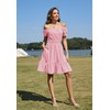 Alaster Queen Womens Pink Summer Dresses with Pockets Casual Puff