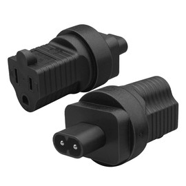JORINDO IEC320 C8 to NEMA 5-15R AC Power Adapter Connector,8 Figure C8 Male to 5-15R Three-Hole Socket for Household use Power Plug Adapter (C8 to 5-15R)