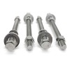 (4 Sets) 3/8-16x4 Stainless Steel Hex Head Screws Bolts, Nuts,