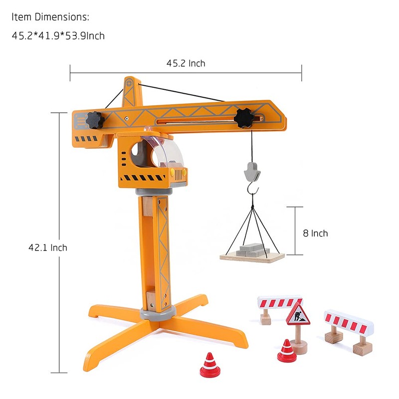 Hape Playscapes Crane Lift Playset| Construction Truck Vehicle Playset for