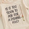 Newborn Baby Boy Fishing Outfit Letter Print Short Sleeve Romper