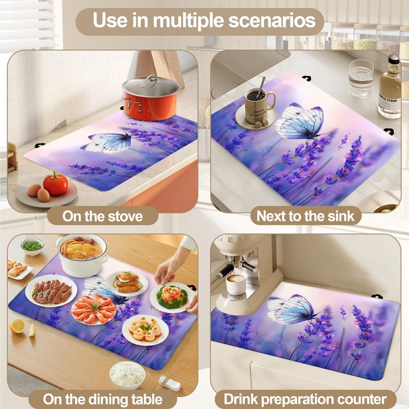 Stove Top Covers for Electric Stove,Purple Lavender Butterfly Heat Resistant