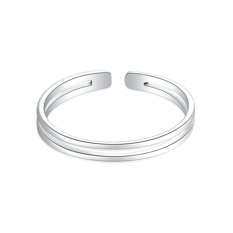 SILBERTALE 925 Sterling Silver Open Cuff Toe Ring for Women