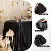 PartyDelight Sequin Tablecloth, Wedding, Sweetheart, Christmas Tree, Rectangular, 48"x72", Black