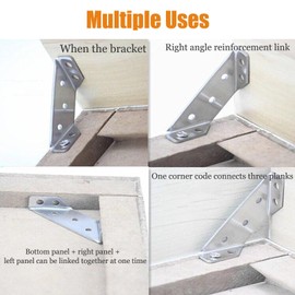 Universal Furniture Corner Connector, Universal Stainless Steel Furniture Corner Connector, Furniture Triangle Support Frame, Metal Angle Brackets for Wood Furniture Corner Connector (5Pcs)