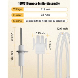 19W61 Furnace Ignitor Assembly Compatible with Lennox LB-112237A, LB112237A 19W6101 LXT-01A 100536-01 LXT-01A, Hot Surface Gas Heater Furnace Replacement