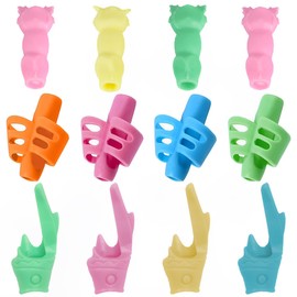 AOEVUIR 12 Pcs Pencil Grips Ergonomic Pen Holder for Various Pens Correct Handwriting Posture for Children Nursery Adults Special Needs Righties or Lefties (3 Styles)