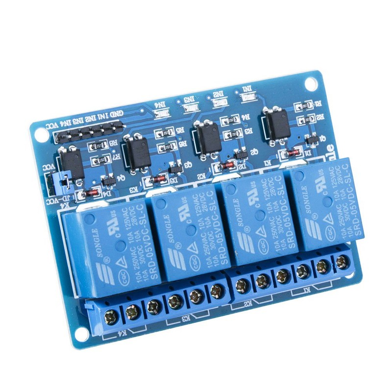 ELEGOO Relay Module 4 Channel DC 5V with Optocoupler for