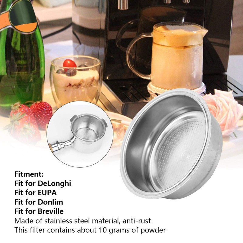 Coffee Filter Basket Stainless Steel Strainer, Cup 51mm Single Layer