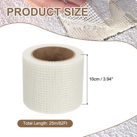 PATIKIL Drywall Repair Mesh Tape, 4 inch x 82 ft Fiberglass Repair Patch Self-Adhesive Dry Wall Joint Tape 6 Mesh Wall Hole Crack and Seam Patch, White