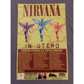 NIRVANA Poster 1993/94 IN UTERO US TOUR Custom Design 11x17” Unique! Very Cool!