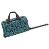 Rockland Rolling Duffel Bag, BLUELEOPARD, 22"