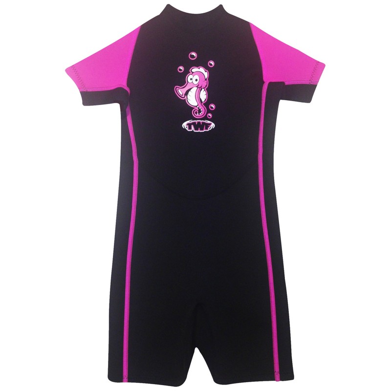 TWF Men's TWF Kids Seahorse Wetsuit Pink 3 4 Year,