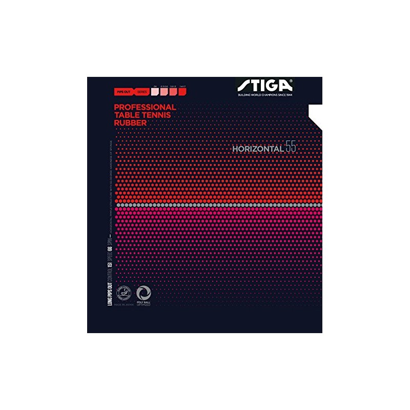 STIGA 1711550506 Table Tennis Rubber, Horizontal 55 Rubber, Red, Extra