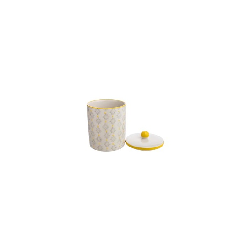 Tranquillo Storage Tin with Lid Hand Printed Ceramic Traditional 8