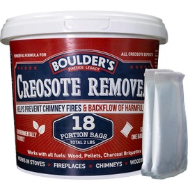 Creosote Remover for Fireplaces,Chimneys, Pellet & Wood Stoves - 18 Pre-Measured Portion Bags, Non-Toxic Chimney Cleaner, Removes Tar & Creosote Buildup, Prevents Chimney Fires, Improves Heating