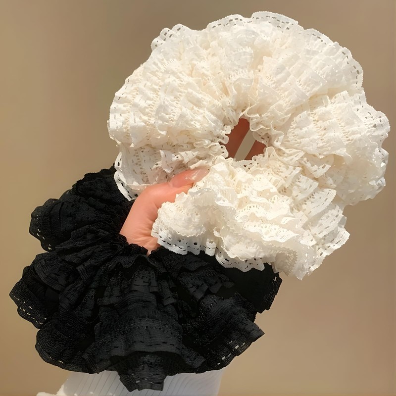 40Bandit Large Adult Scrunchies, Black, White, Hair Accessories, Hair Elastics