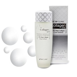 Korea Xi Cosmetics 3W Collagen White Clear Skin Softener Softner 150ml Whitening Skin Toner / 3W 콜라겐 화이트 클리어 스킨소프트너 소프트너 150ml 화이트닝 스킨 화장수