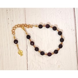 Persephone Prayer Bead Bracelet in Garnet: Greek Goddess of Spring, Renewal, Death and the Afterlife, Queen of the Underworld