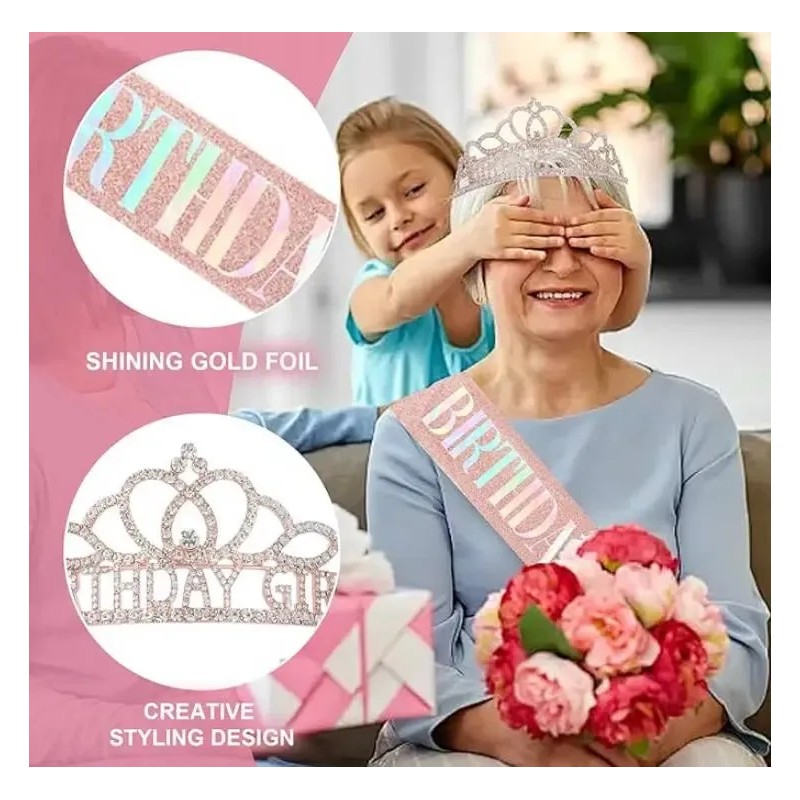 Tiara And Crown Birthday Girl Joygod Para Mujeres Y Niñas