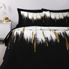 Nesker Comforter Set Queen Size, Black Gold White 7 Pcs