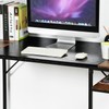 FurnitureR 55 inch Study Writing Table with Storage Shelves Space