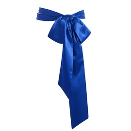 obmwang Wedding Satin Sash Belt for Special Occasion Dress Bridal Sash 4'' Wide Double Side, Royal Blue